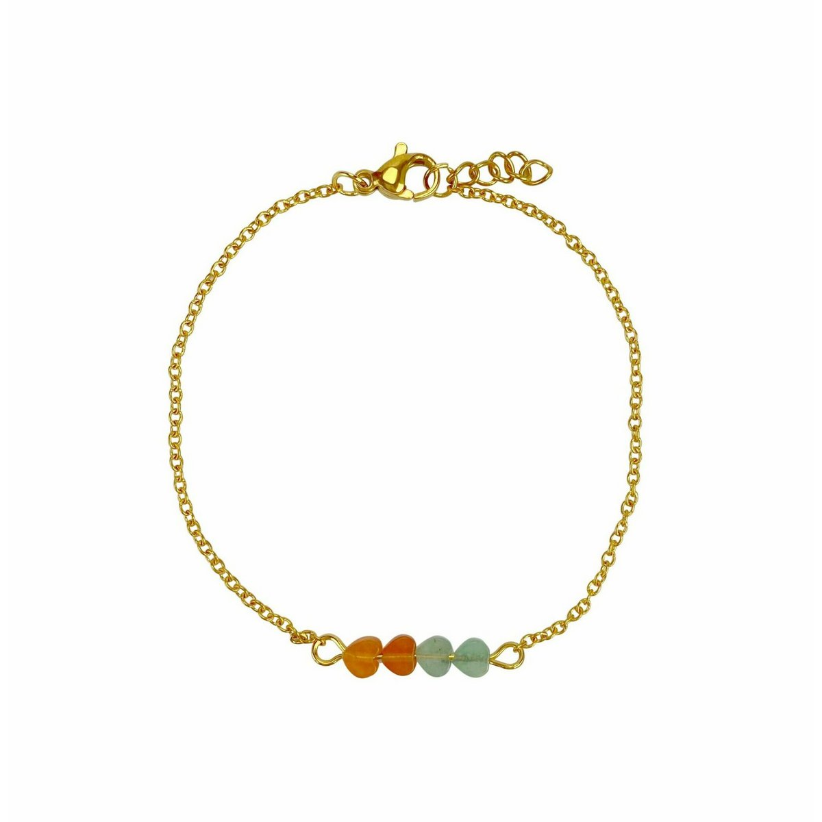 Bracelet Aventurine Hearts - Gold