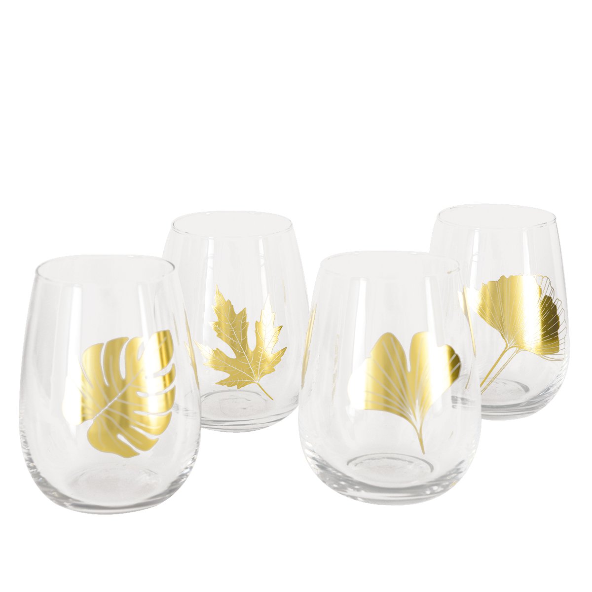 Set 4 Dore Leaf Glasses