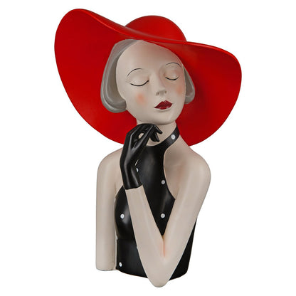 Poly figure lady with red hat