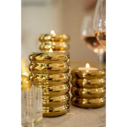 Golden ceramic candlesticks - Lot of 3