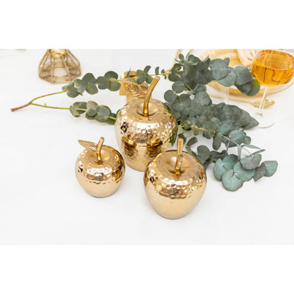 POMME DECORATIVE DOREE 11X11X15CM