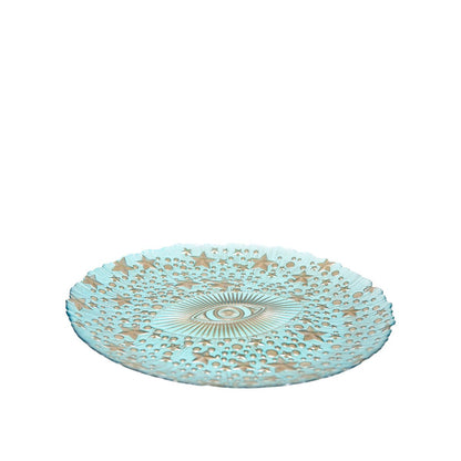 Turquoise blue eye presentation plate 32x32x2.5cm