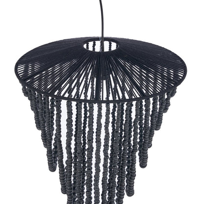 The Wooden Bead Chandelier - Black - L