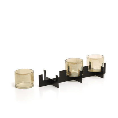 The Trio Noir Candle Holder - Black