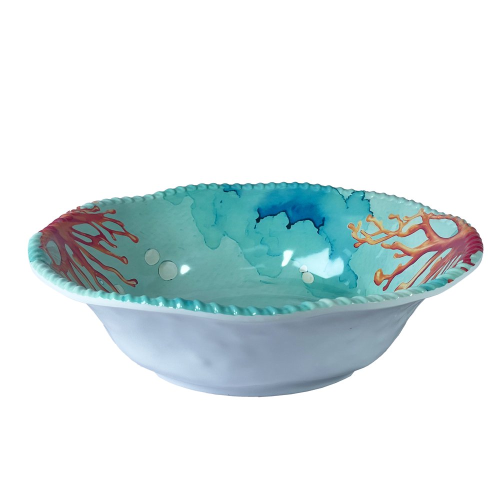 CORAL MELAMINE SALAD BOWL 30.5X30.5X9CM