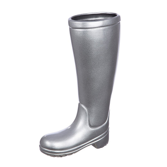 Umbrella stand boots boots silver colored, height 45 cm