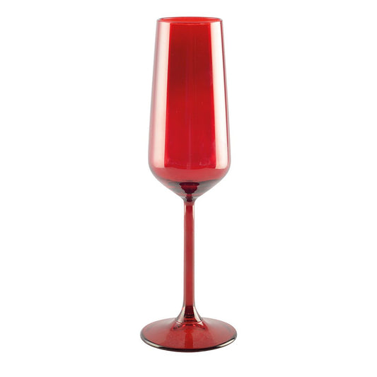 Red champagne flutes - Lot of 6