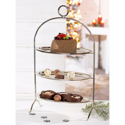 Cake stand Nova, silver-colored H.42.5 cm