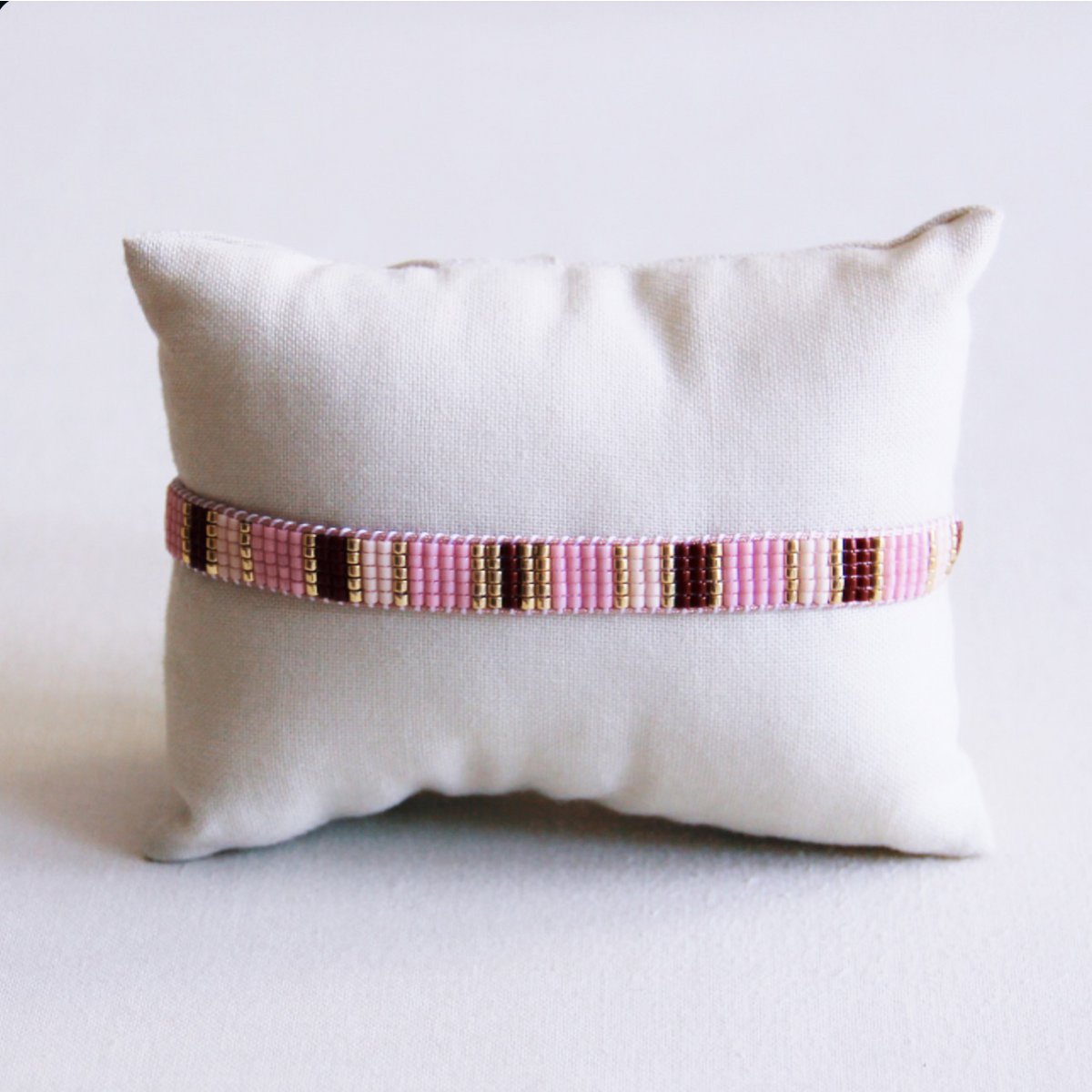 Weaving bracelet striped - nude/pink/brown