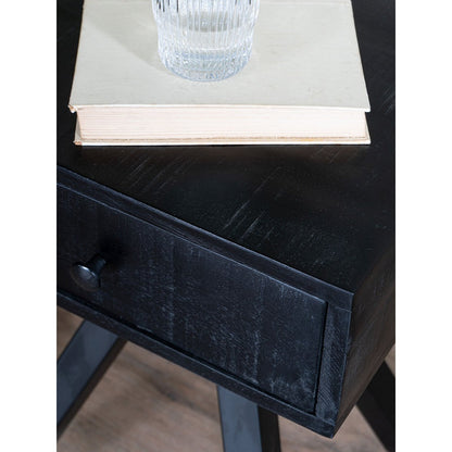 Bedside table Dries Black Mango Wood