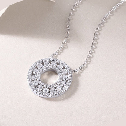 Radiant Orbit Moissanite Circle Necklace