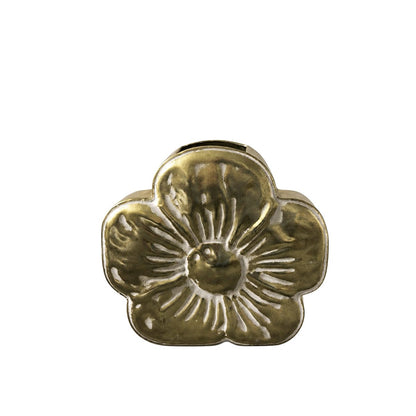 Gold metal flower vase 29x10.5x27.5cm