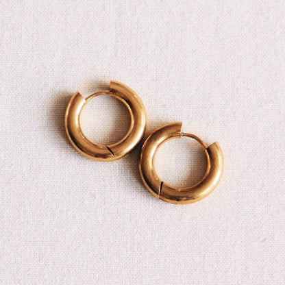 EA516: Stainless steel wide creole 16mm - gold