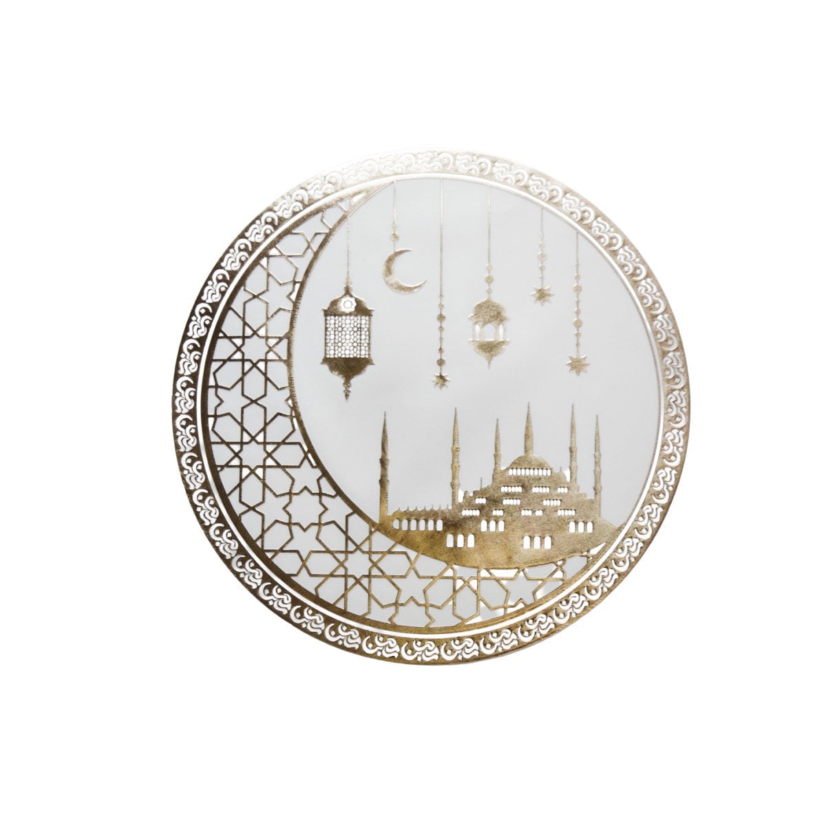 Orient golden plate below