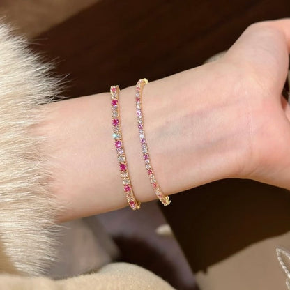 Dazzling Pink Ombré Tennis Bracelet