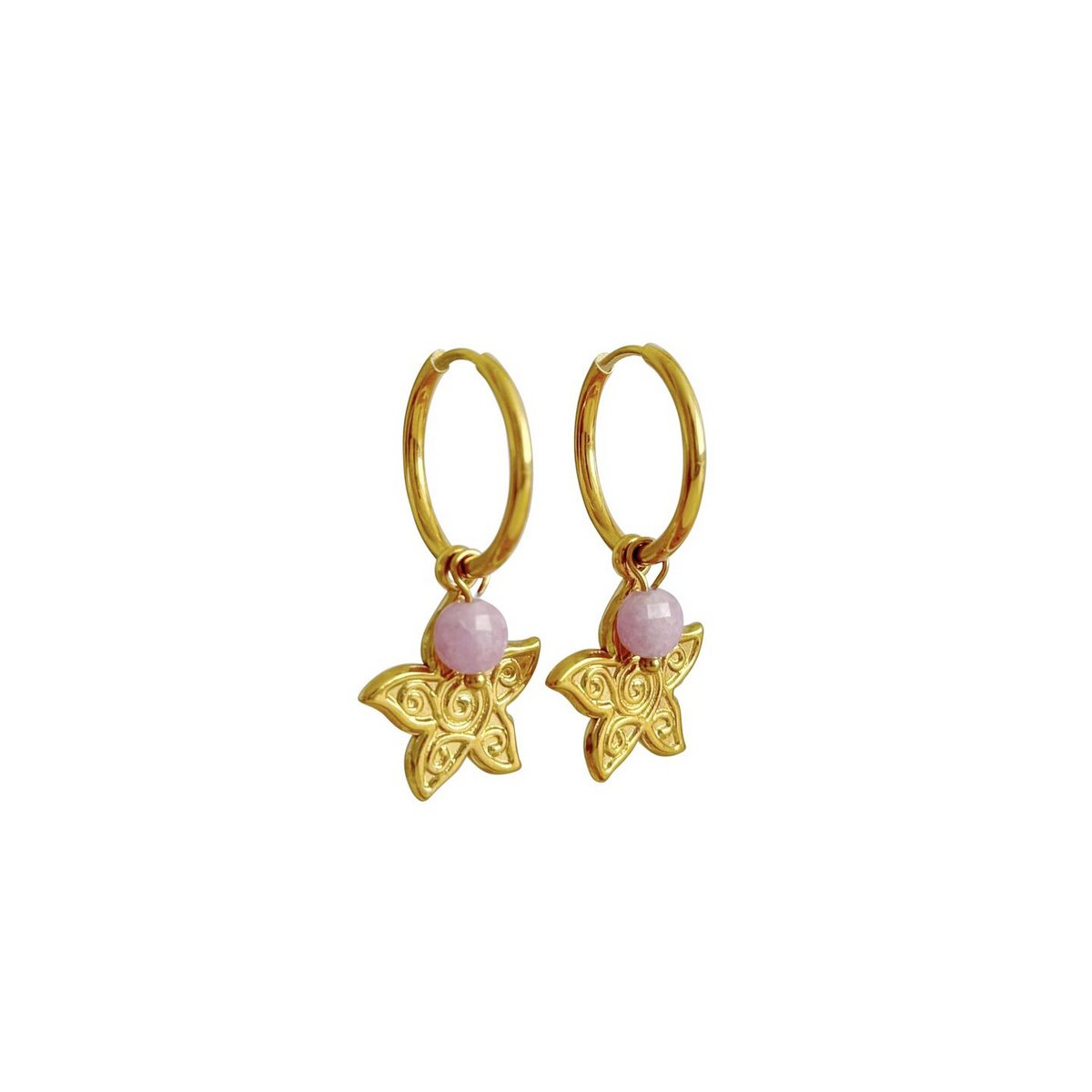 Starfish & Chalcedony Earrings - Gold