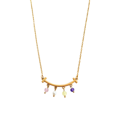Gemstone pendants necklace - gold
