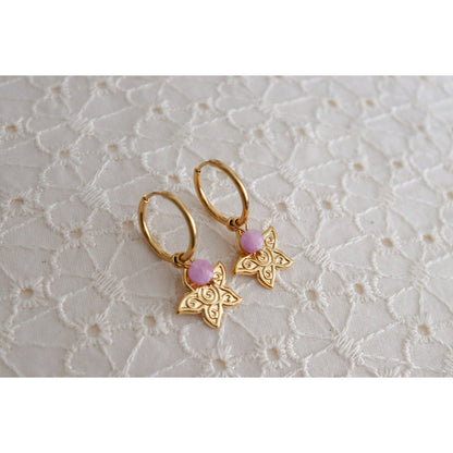 Starfish & Chalcedony Earrings - Gold