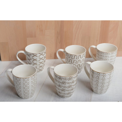 SET OF 6 GEOMETRIC MUGS 350ML