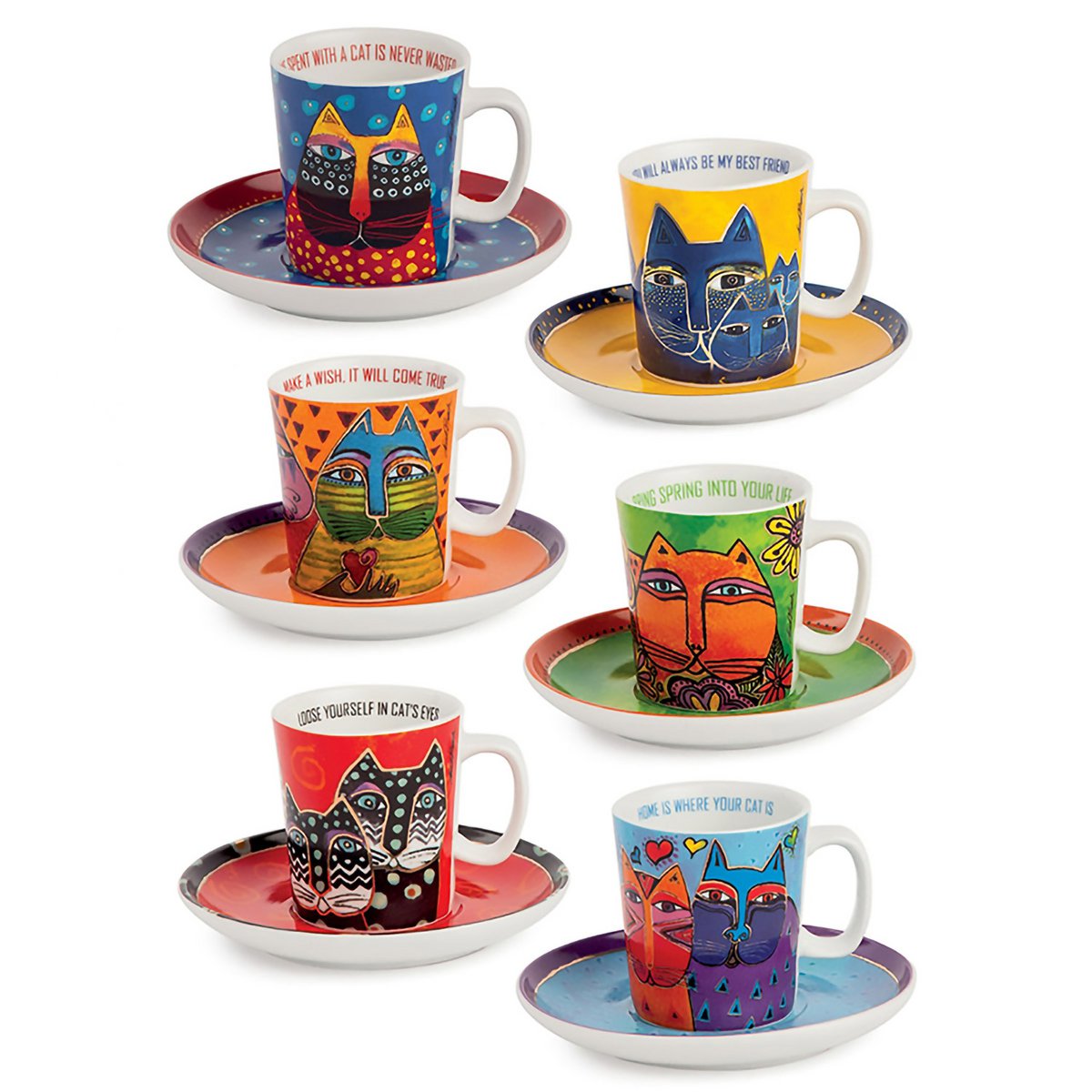 “Fantastic Felines” espresso cup, set of 6, height 6.5 cm