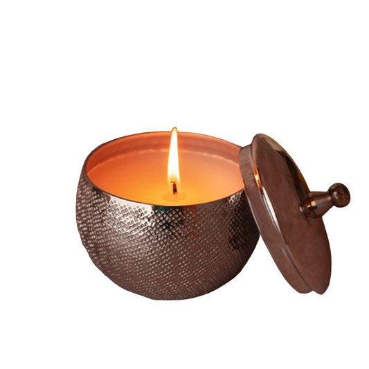 Silver round candle