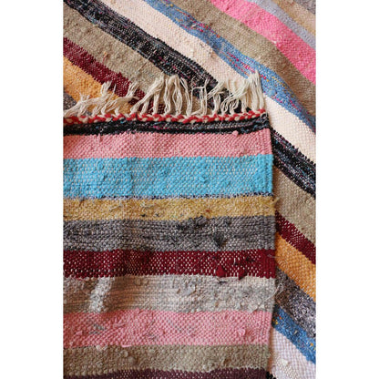 Moroccan Berber rug in recycled textiles 122 x 321 cm