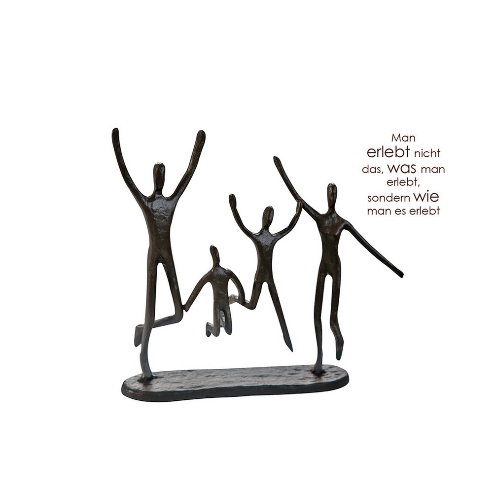 Iron design sculpture "Jumping" burnished width 22cm