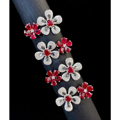 Ruby Plum Blossom Cocktail Ring