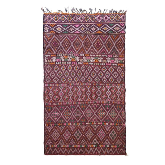 Pure wool Moroccan Kilim Berber rug 190 x 311 cm