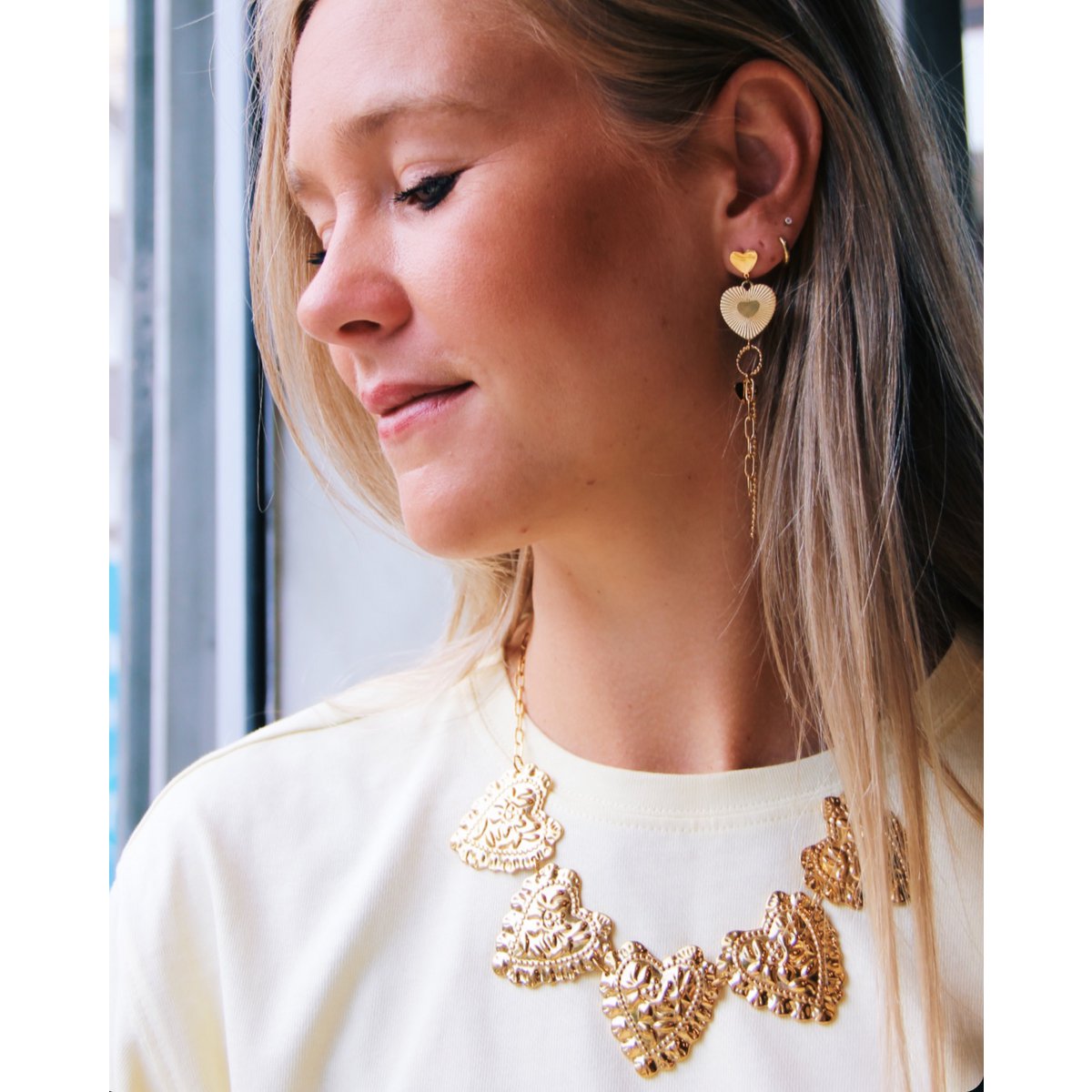 Statement necklace 'Bold Hearts'