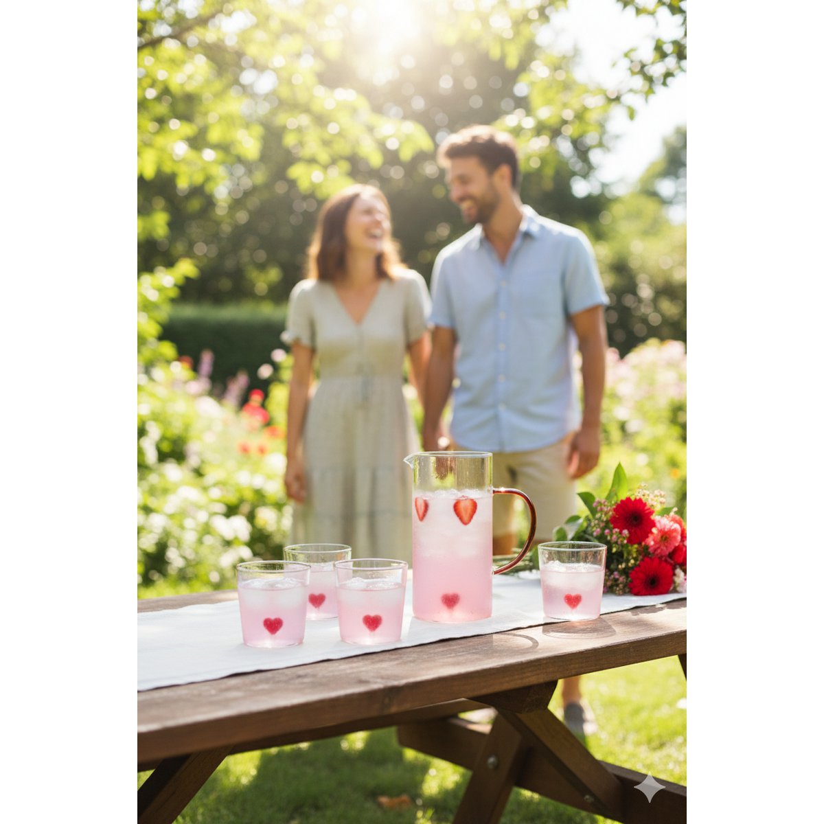 Heart pitcher with red handle 1.5L