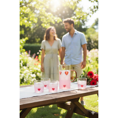 Heart pitcher with red handle 1.5L
