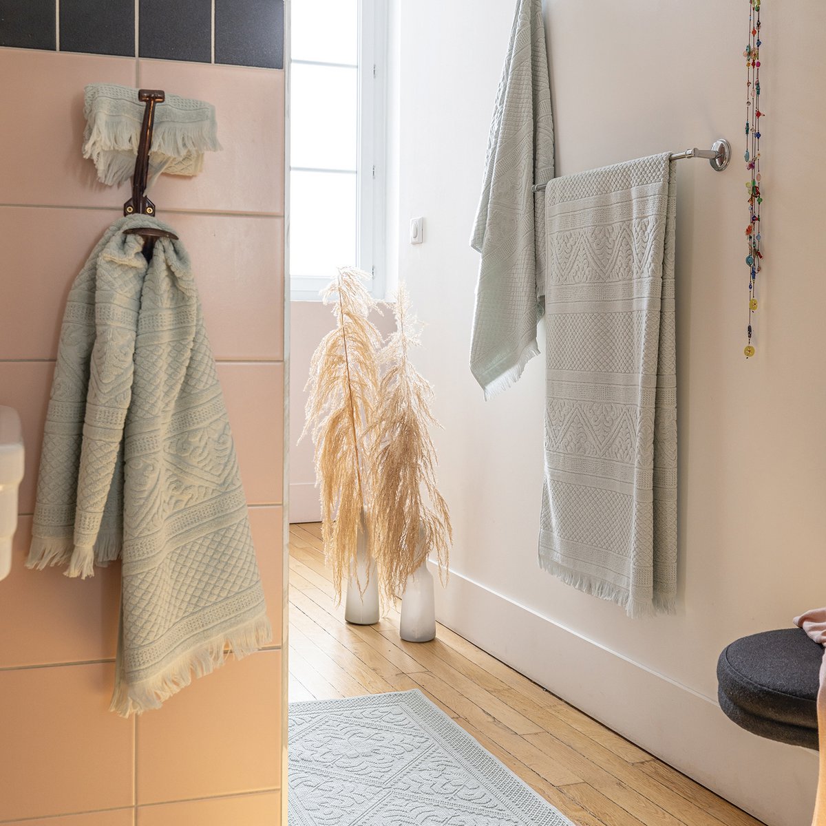 Drap de bain uni Zoé Jade 100 x 180
