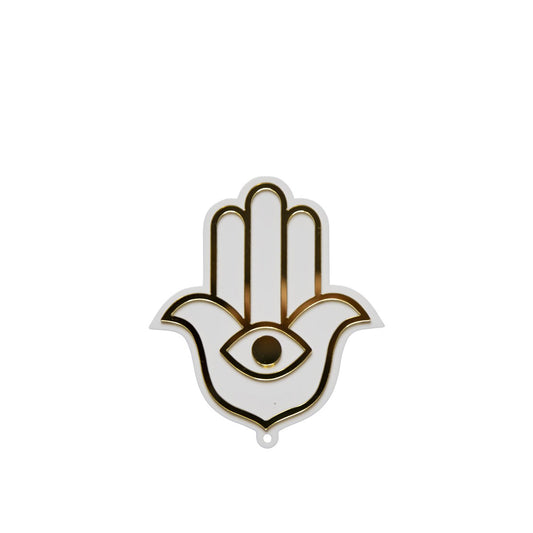 White and gold decorative hand 9.7x11.3x0.5cm