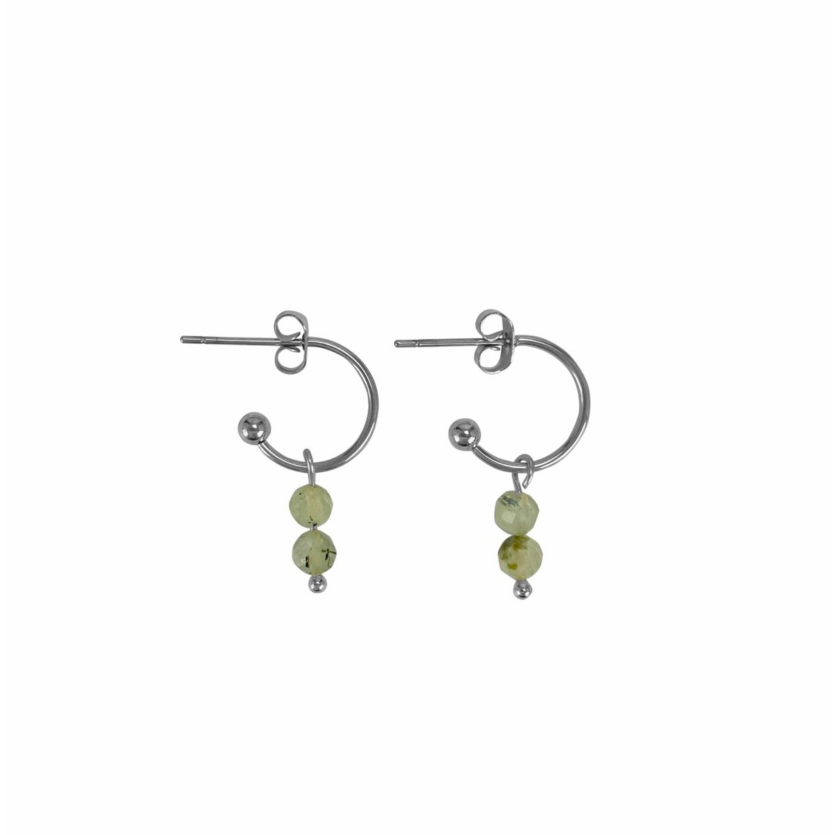 Earrings Prehnite - Silver