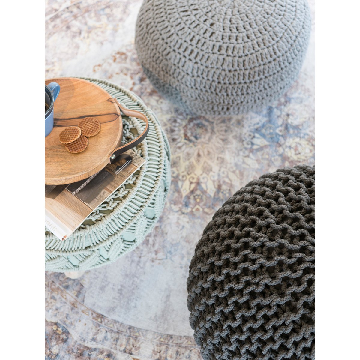 Rug Viola Round Taupe ø120 cm