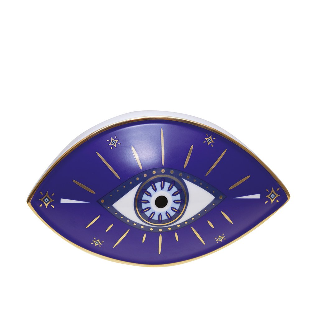 Dark blue decorative eye 20x12x13.5cm