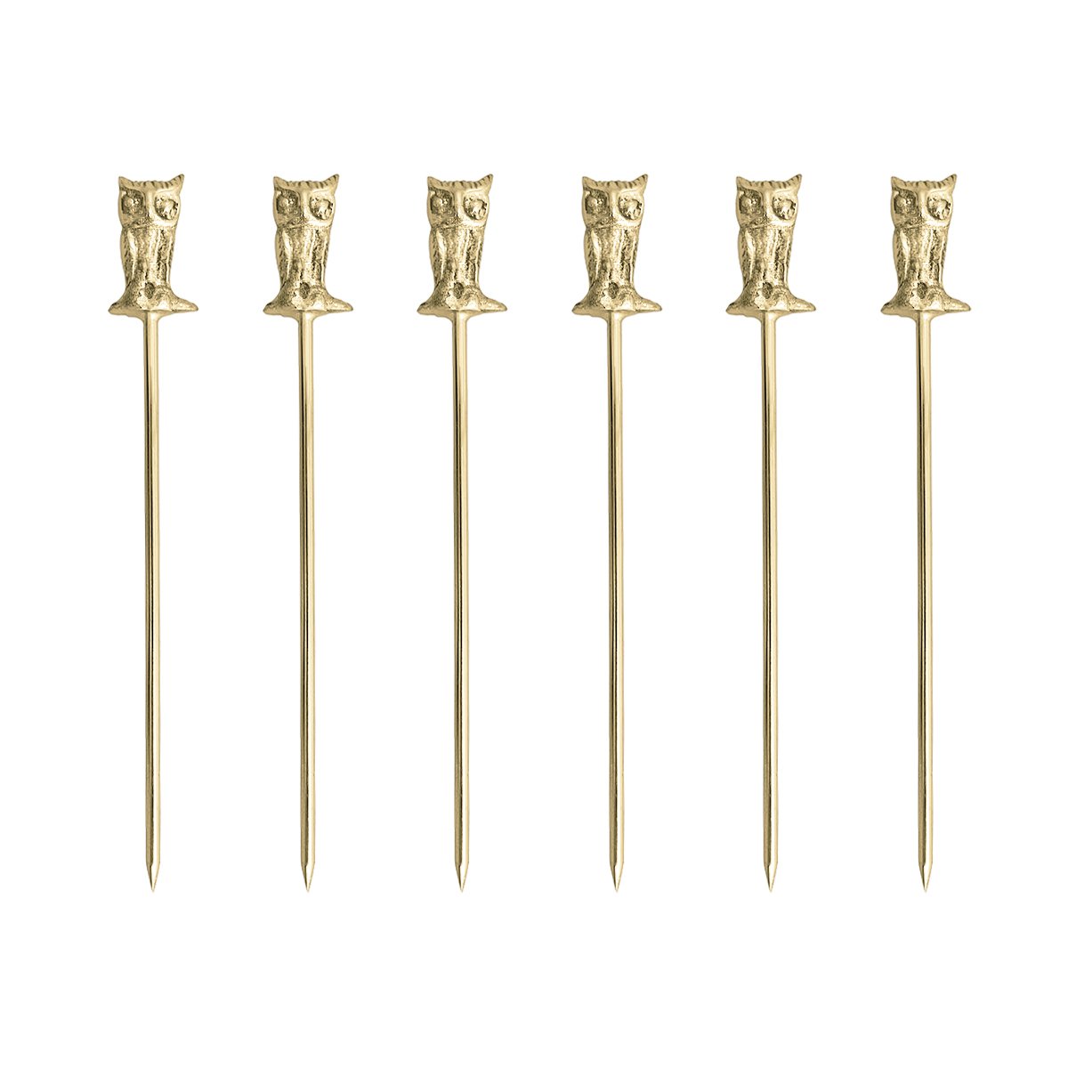 Golden owl appetizer picks - set of 6