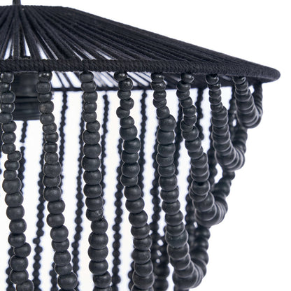 The Wooden Bead Chandelier - Black - L