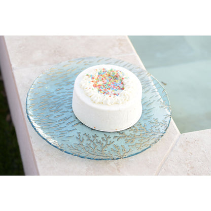 Blue presentation plate Mer 33x33x3cm