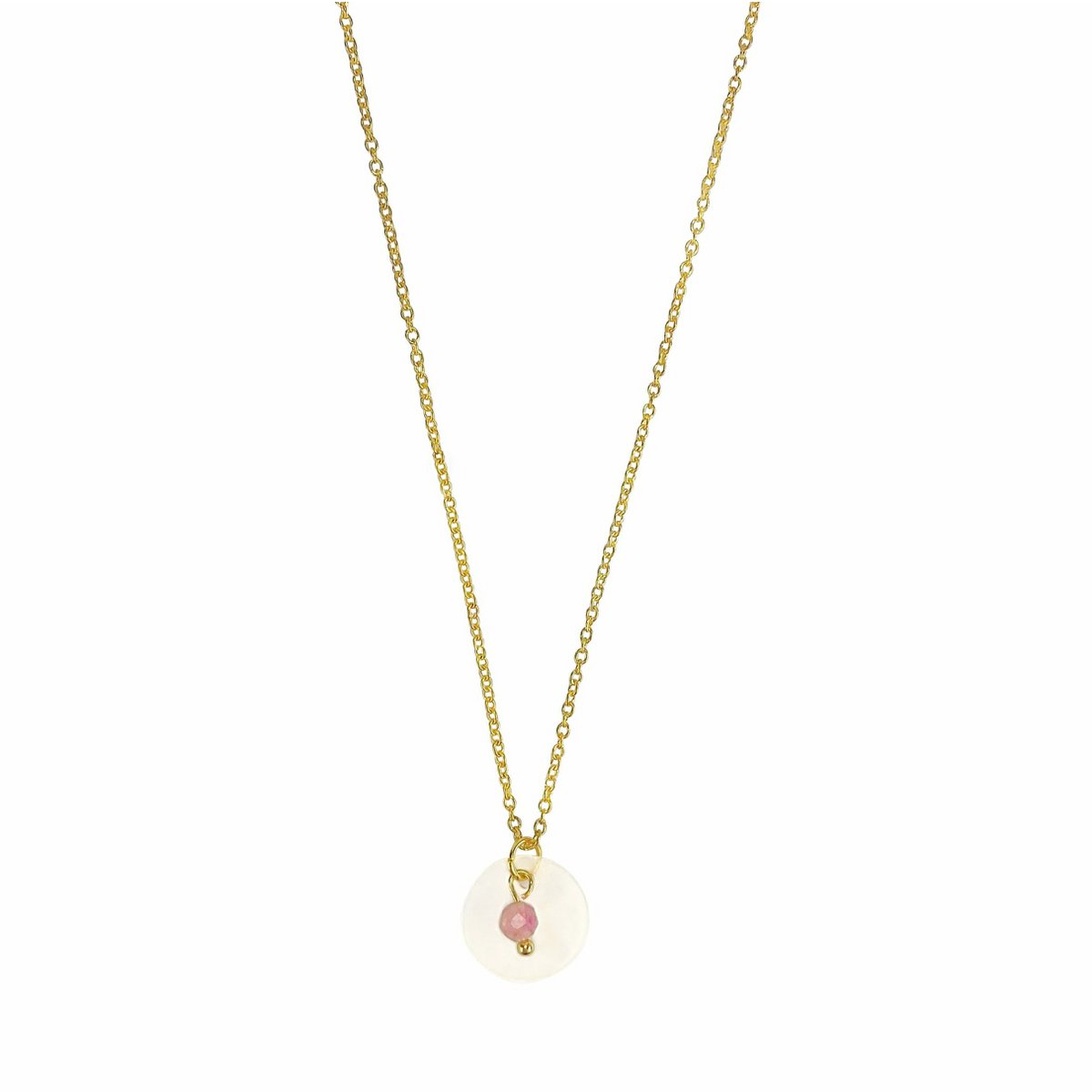 Necklace Tourmaline & Shell - Gold