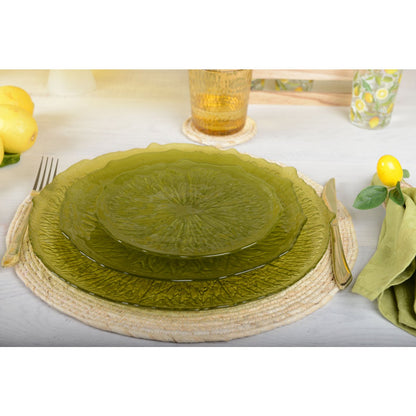 34cm green presentation plate - lemon