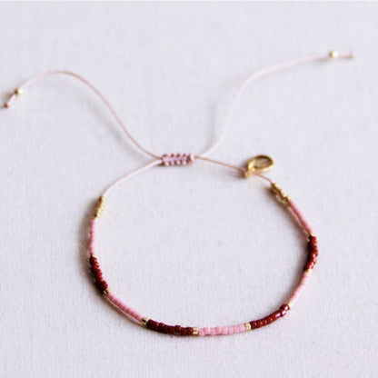 Miyuki bracelet color blocking - bordeaux/lilac