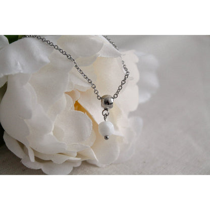 Necklace White Onyx - Silver