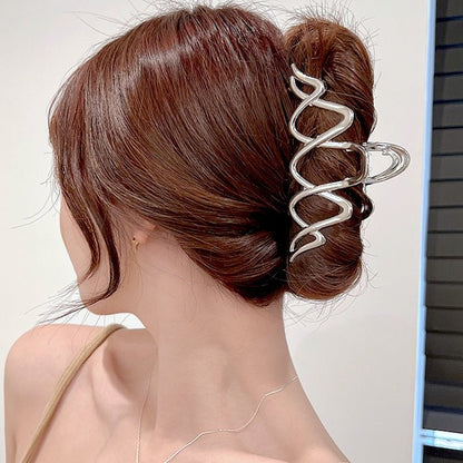 Double Wave Line Large Claw Hair Clips