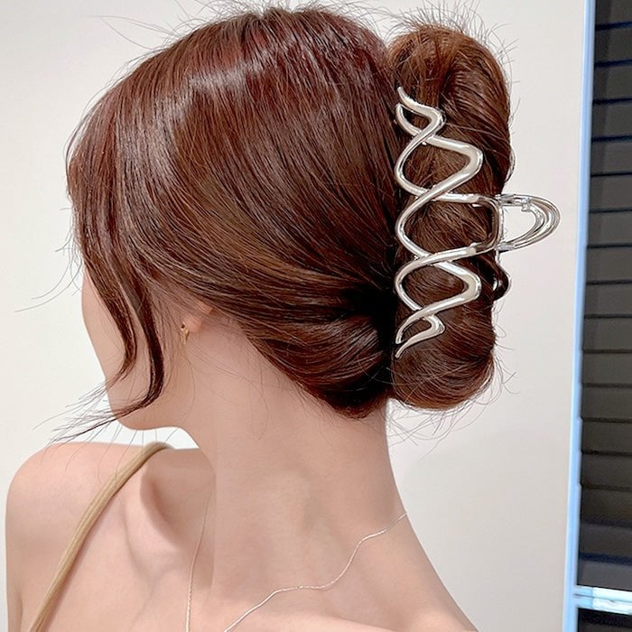 Double Wave Line Large Claw Hair Clips