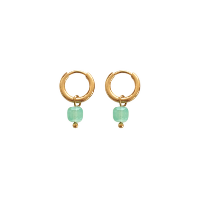 Amazonite Kubus Earrings - Gold