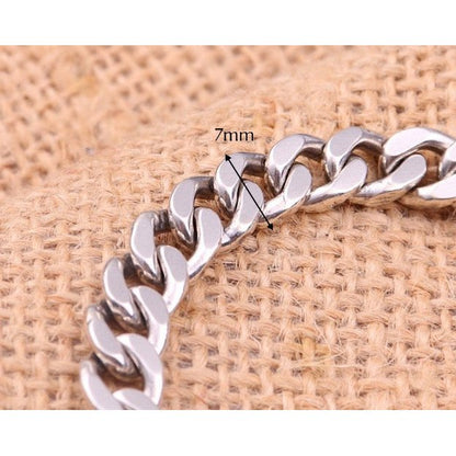 Bold Sterling Silver Cuban Chain Bracelet