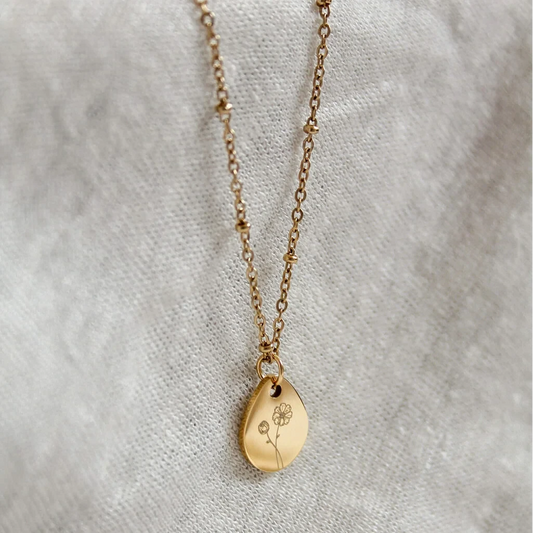 Golden Birth Flower Necklace (can be ordered per month)
