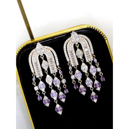 Royal French Arc Sparkling Earrings